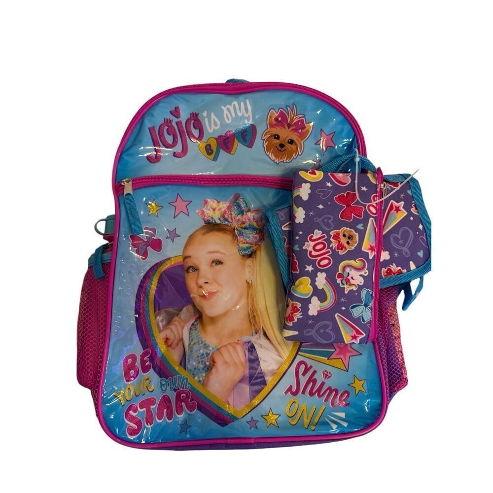 Brand New Nickelodeon Jojo Siwa Backpack with Lunchbox Pencil Case Water Bottle